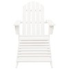 vidaXL Solid Wood Patio Chair with Ottoman, White Garden Chair, Weather-Resistant Outdoor Furniture, Easy Assembly, Vintage Design - 3 of 4