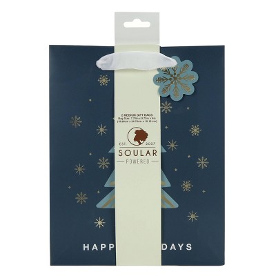 Soular Powered 2pk Medium Gift Bag Tree and Forest
