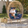 500 Lbs Capacity Oversized Wicker Egg Chair with 5 Cushions, All-Weather Rattan Egg Lounge Chairs for Patio, Backyard, Living Room, Outdoor - 3 of 4