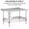 GustoWave Stainless Steel Table, Heavy Duty Commercial Work & Prep Table with Adjustable Undershelf, Backsplash for Kitchen - 2 of 4