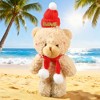 BABYYER Plush Bear Doll, Christmas Blush Bear, Cute Bear Stuffed Animal with Hat and Scarf for Holidays and Home Decor - 4 of 4