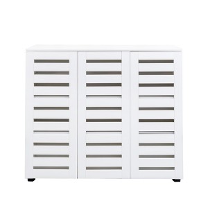 TIRAMISUBEST White 5-Tier Adjustable Shoe Cabinet with Louvered Doors, Entryway Shoe Organizer - 1 of 4