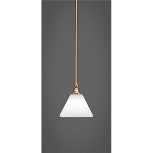 Toltec Lighting Any 1 - Light Pendant in  New Aged Brass with 7" White Muslin Shade - 1 of 1