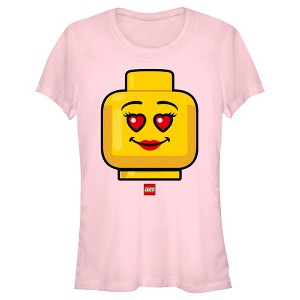 Juniors Womens LEGO Heart Eyes Face T-Shirt - 1 of 4
