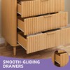 Modern Fluted 3 Drawer Dresser Chest of Drawers with Solid Wood Legs Wood Storage Dresser Organizer for Dorms Flats Living Rooms - 4 of 4