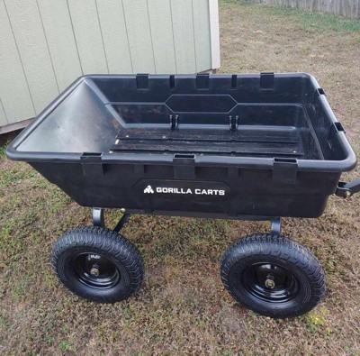 Gorilla Carts Heavy Duty Poly Yard Dump Cart Garden Wagon with 16 Inch  Tires, 1 Piece - Baker's