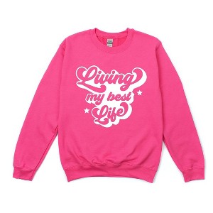 Simply Sage Market Women's Graphic Sweatshirt Retro Living My Best Life - 1 of 4