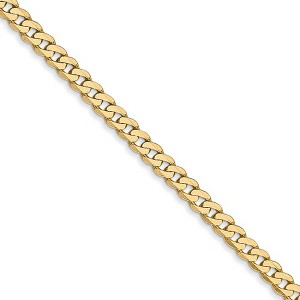 Black Bow Jewelry 2.9mm, 14k Yellow Gold Solid Beveled Curb Chain Necklace - 1 of 4