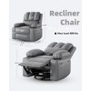 Recliner Chair for Adults, Overstuffed Manual Recliner with Cup Holder and Side Pockets, Vintage Upholstered Single Sofa for Living Room - 2 of 4