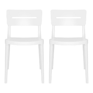 WestinTrends Playa Outdoor Modern Stackable Plastic Patio Dining Chairs (Set of 2) - 1 of 4