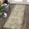 Washable Area Rug Vintage Distressed Rug Non Slip Rug Low Pile Rugs Oriental Floral Throw Rug Foldable Indoor Carpet for Living Room Bedroom Nursery - 2 of 4