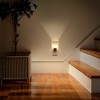 DORESshop 2-Pack 1W Plug-in Light Sensor Night Lights with Gold Fabric Shade, Black Base, Dimmable 2700K Warm White - 4 of 4
