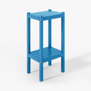 WestinTrends Malibu 36" All Weather HDPE Outdoor Patio Two Shelf Side Table - 1 of 4