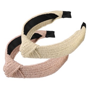 Unique Bargains Women's Classic Casual Style Wide Knotted Headband 1.97" Wide 2 Pcs - 1 of 4