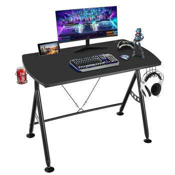 MOTPK Gaming Desk 31 inch, Small Gaming Desk for Kids, Gift Idea, PC  Computer Desk, Home Office Desk Workstation with Carbon Fiber Surface,  Gaming