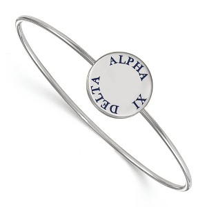Black Bow Jewelry Sterling Silver Alpha Xi Delta Greek Life Bangle Bracelet 7 Inch - 1 of 3