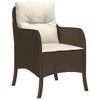 vidaXL Patio Chairs with Cushions 2 pcs Brown Poly Rattan - 4 of 4