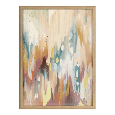 Natural Abstract Brushstroke Framed Glass Wall Art, 18x24