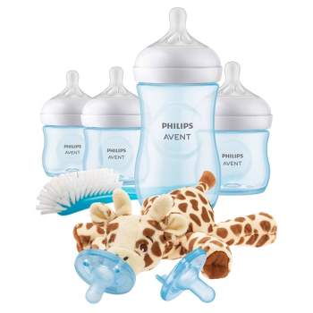 Philips Avent Natural Baby Bottle with Natural Response Nipple - Baby Gift Set With Snuggle - Blue - 8pc