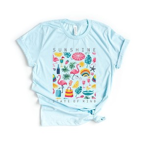 Simply Sage Market Women's Sunshine State of Mind Flamingos Short Sleeve Graphic Tee - 1 of 4