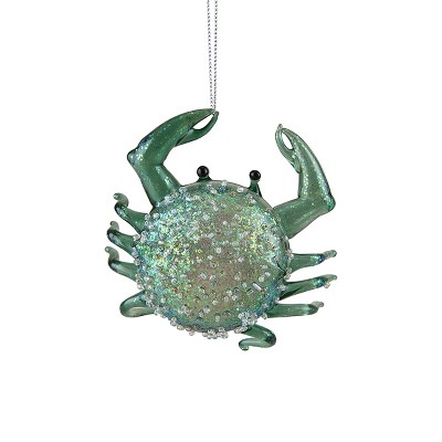 Gallerie II Seafoam Glitter Crab Christmas Xmas Ornament