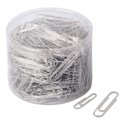 Universal Plastic-Coated Paper Clips No. 1 Clear/Silver 1000/Pack 21001