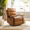 Clemens Genuine Leather Swivel Rocking Manual Recliner with Decorative Curved Mood Arm| ART OF LIVING DESIGNS - 2 of 4