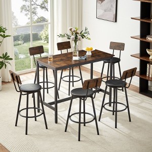 NicBex Dining Room Table Set for 6 Kitchen Table and Chairs with Upholstered Stools with Backrest for Kitchen, Dining Room Restaurant - 1 of 4