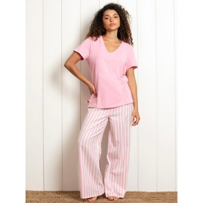 Felina - Mirielle V-Neck Pajama Set - Soft Cotton, Relaxed Fit, All-Season Comfort