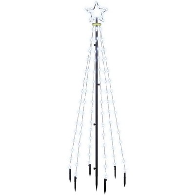 vidaXL Christmas Tree with Spike Cold White 108 LEDs 6 ft