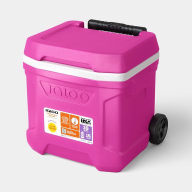 Sun Squad 24 Cans/16qt Rolling Cooler - Pink Fizz