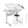 38'' x  23''Hand Crank Adjustable Drafting Table Drawing Desk with 2 Metal Drawers,  Sturdy Heavy-Duty Steel Frame-The Pop Home - 4 of 4