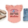 The Juniper Shop Little Miss Firecracker Checkered Flutter Sleeve Tee - 3 of 4
