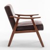 Accent Chair with Solid Wood Frame, Compact Comfortable Seating and Sleek Profile, Mid-Century Modern Design - 3 of 4