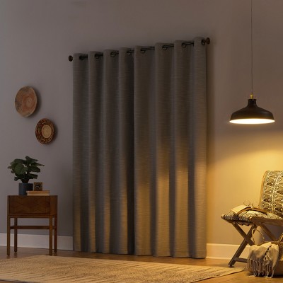 Gray Linen Blend Blackout Grommet Curtain Panel, 50" x 96"
