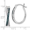 Black Bow Jewelry Blue & White Diamond Crossover Hinged Hoop Earrings in Sterling Silver - 4 of 4