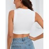 Womens Summer Basic Sleeveless Crew Neck Casual Tank Tops Bustier Crop Top - 2 of 4