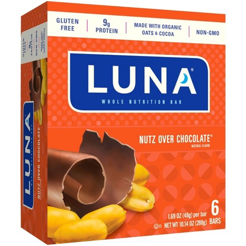 Warmte Het eens zijn met Verwijdering Luna Nutz Over Chocolate Nutrition Bars - 6ct : Target