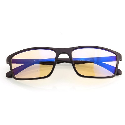 Arozzi Visione VX-200 Computer Blue Light Blocking Gaming Glasses, Black Frame, Tinted Purple Lens (VX200)