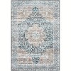 Elegant Floral Rug, Washable Low Pile Carpet, Foldable Non-Slip Runner, Easy Clean Accent Rug for Bedroom - 2 of 4