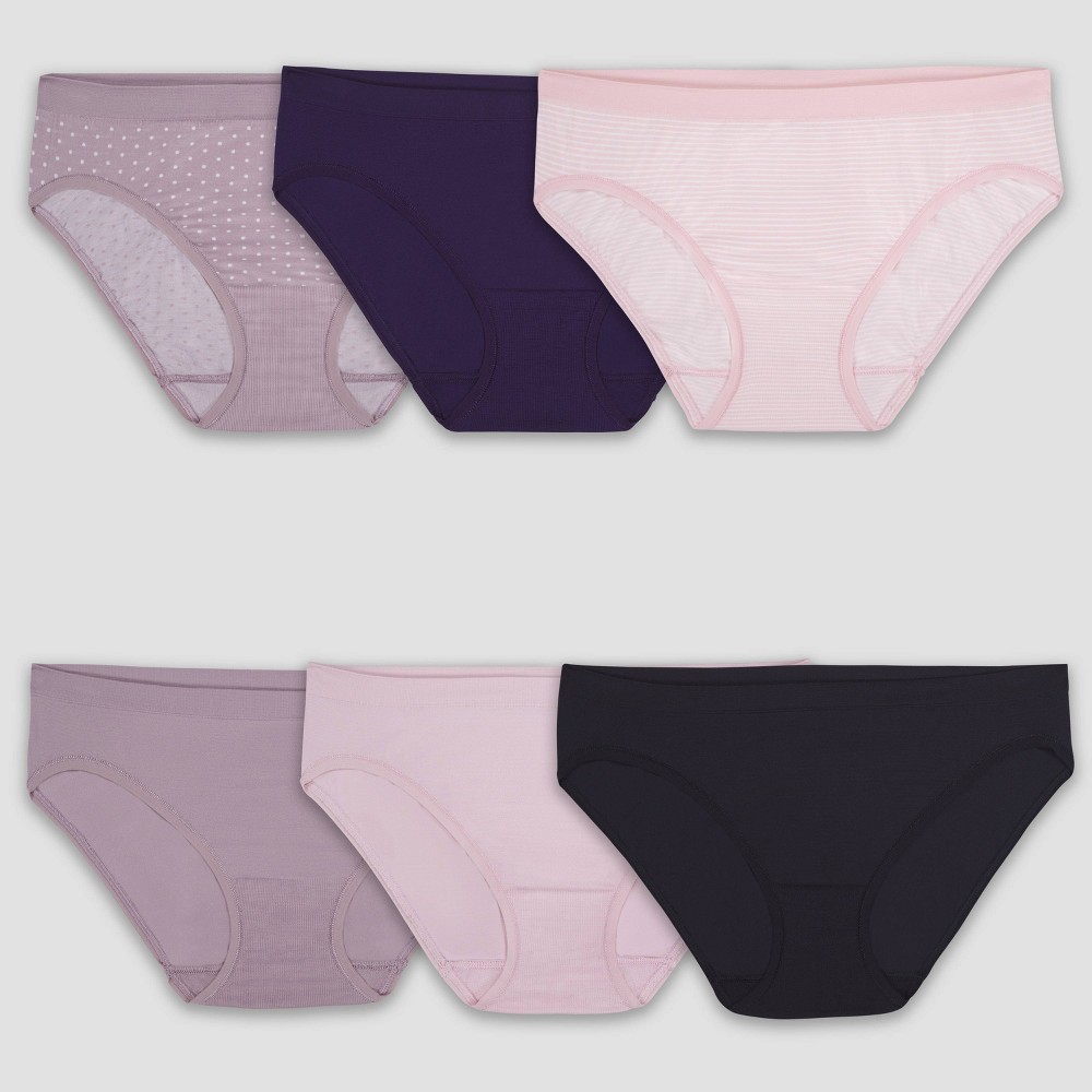 Fruit of the Loom Women's 6pk 360 Stretch Seamless Bikini Underwear - Colors may vary, One Color