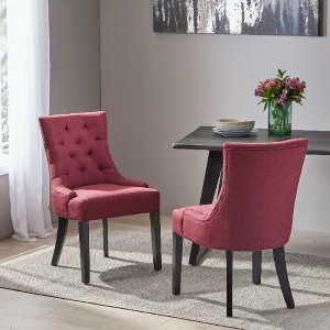 CAVINAS Modern Cheney Dining Chair, Seating for Dining, Accent Chair, Upholstered Armless Chair with Diamond Stitching and Wooden Legs (set of 2) - 1 of 4