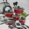 LunaLulinlk 18 Piece Non-stick Cookware Set, Red - 4 of 4