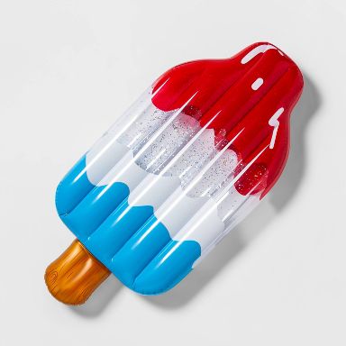 Popsicle Lounge Float with Glitter Novelty Float - Sun Squad™ Red: Water Novelty Inflatable
