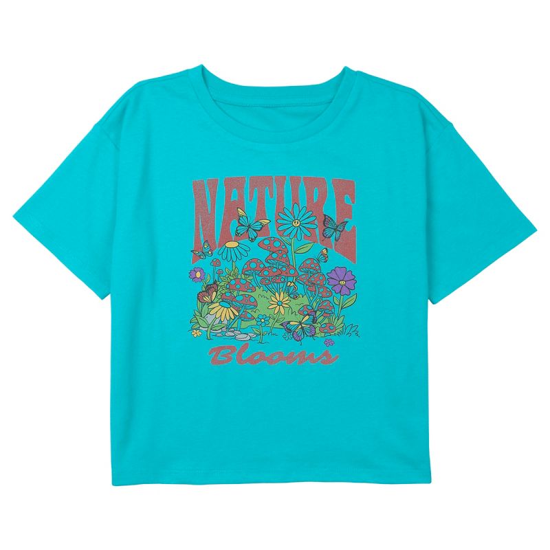 Girl's Lost Gods Nature Blooms Plants T-Shirt, 1 of 4
