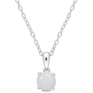 EVERLY JEWELRY | Sterling Silver Pendant with Created Gemstone – Multiple Stone Options - 1 of 4