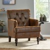 Upholstered Accent Harrison Tufted Club Chair Floral Pattern, Hardwood Frame Preston Fabric-CENGHU - 3 of 4