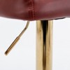 INFURNIC Counter and Bar Stools Swivel PU Upholstered Barstools with Adjustable Tufted Back for Kitchen, Burgundy, 18.1"*19"*42.9" - 4 of 4