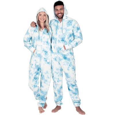 Joggies - Tiedye Blue Adult Footless Hoodie Onesie : Target