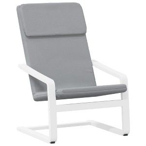 vidaXL Relaxing Chair in Light Gray Fabric - Comfortable Seating with Solid Birch Wood Frame - Suitable for Dining Room - 1 of 4